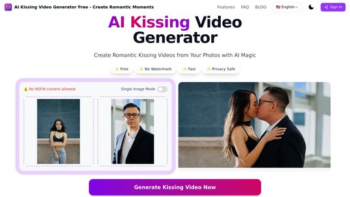 AI Kissing Video Generator preview