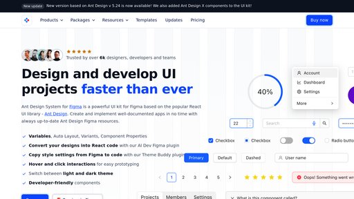 Ant Design System for Figma preview