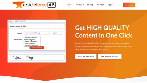 Article Forge preview