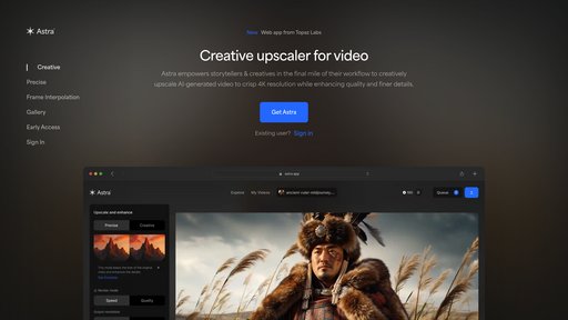 Astra Video Upscaler preview