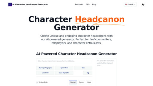 Character Headcanon Generator preview