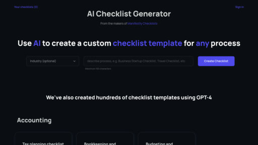 Checklistgenerator AI preview
