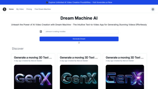 Dream Machine AI preview