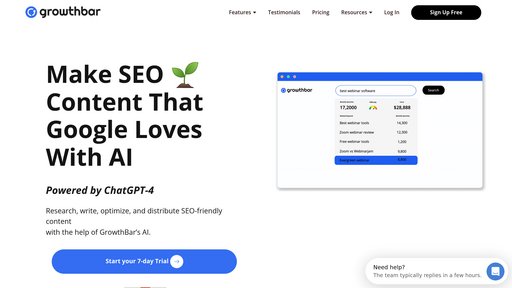 GrowthBar preview