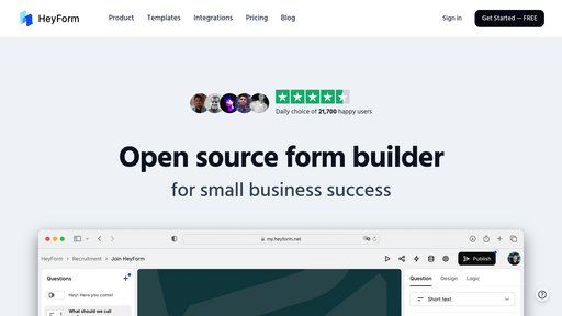 HeyForm preview