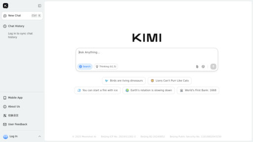 Kimi AI preview