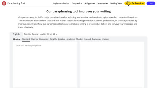 Paraphrasing Tool AI preview