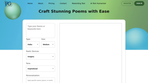Poem Generator preview