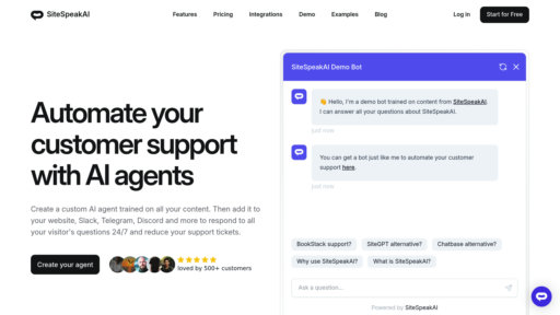 SiteSpeakAI preview