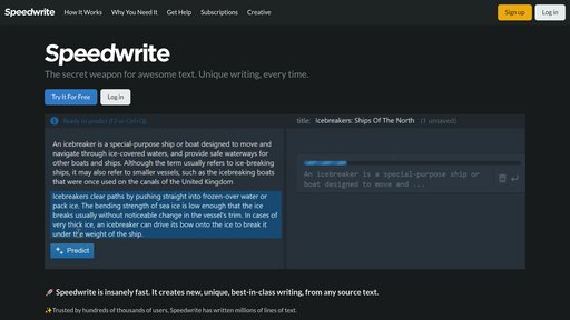 Speedwrite preview