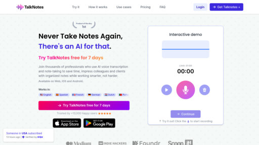 TalkNotes preview
