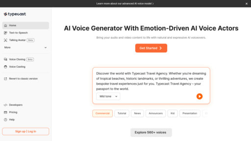 Typecast AI preview