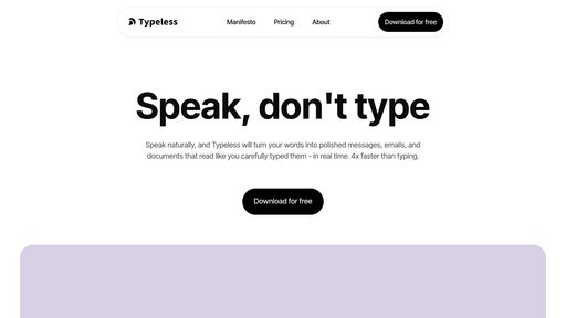 Typeless preview