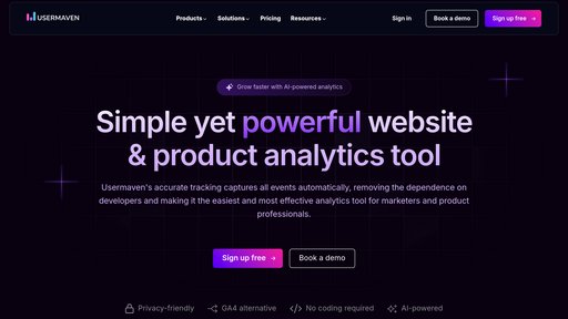 Usermaven preview