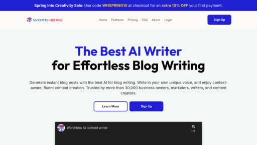 WordHero preview