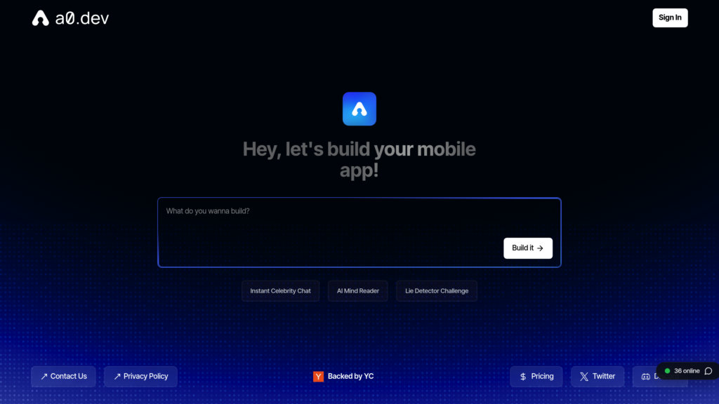 a0.dev preview