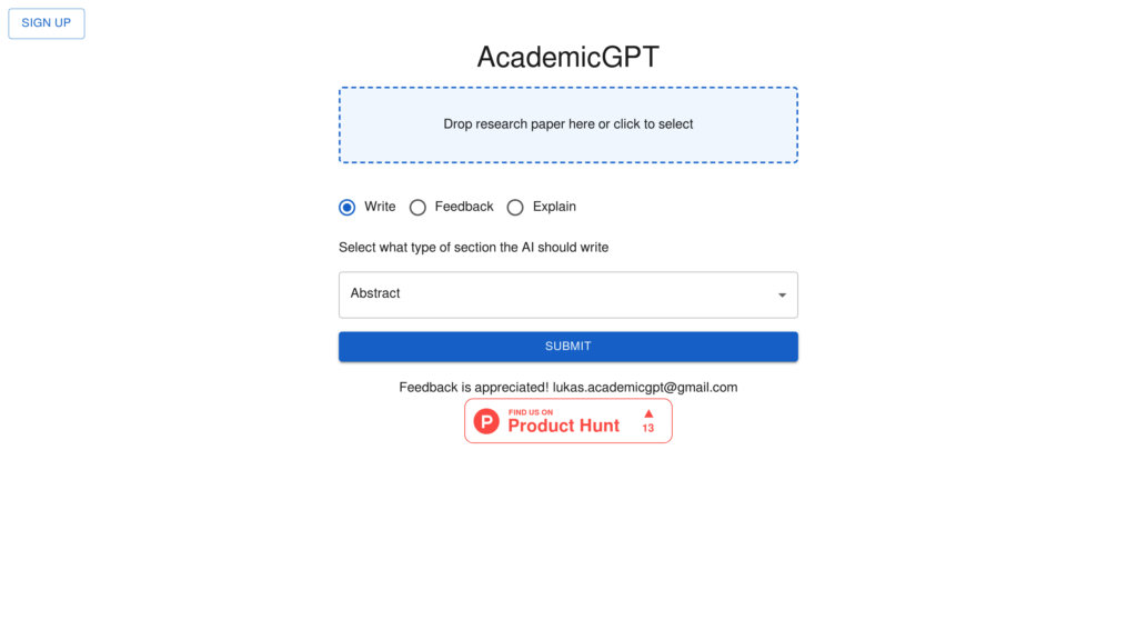 AcademicGPT preview