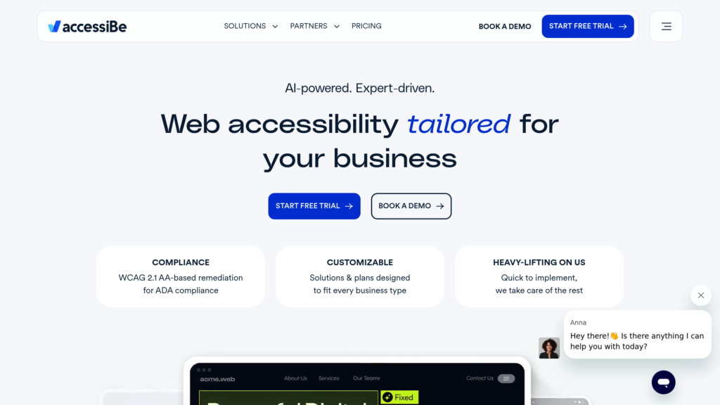 accessiBe preview