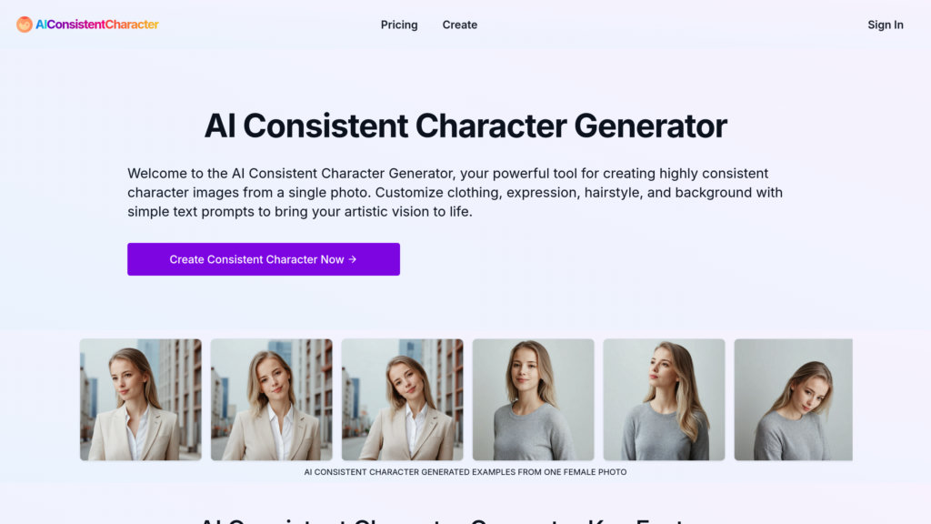 AI Consistent Character Generator preview