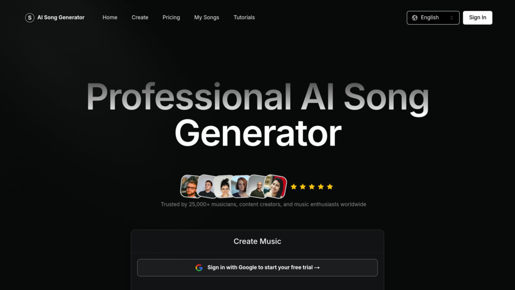 AI Song Generator preview