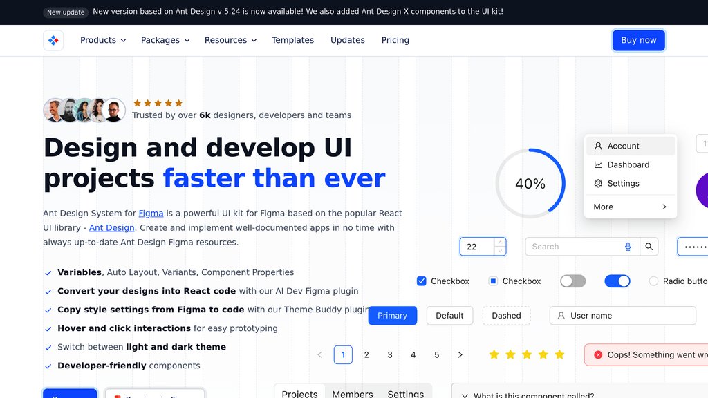 Ant Design System for Figma preview