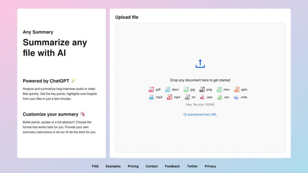 AnySummary preview