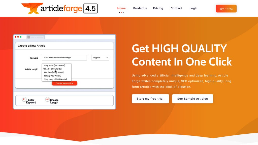Article Forge preview