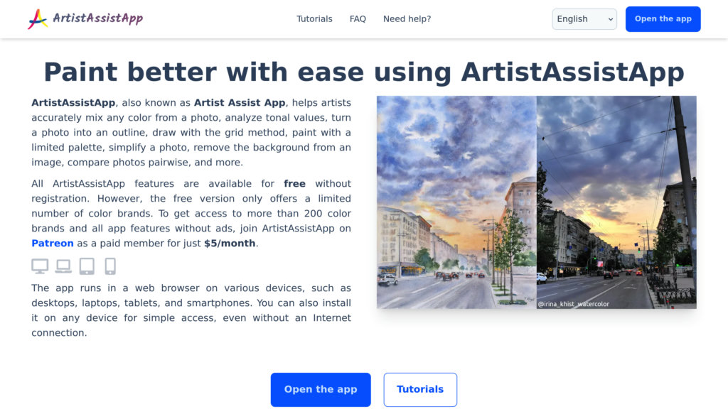 ArtistAssistApp preview