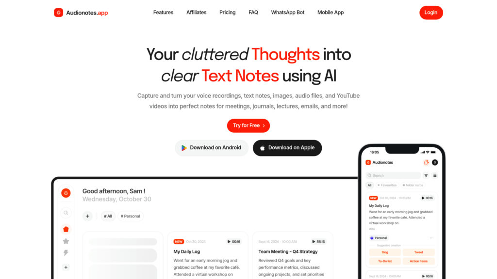 Audionotes preview