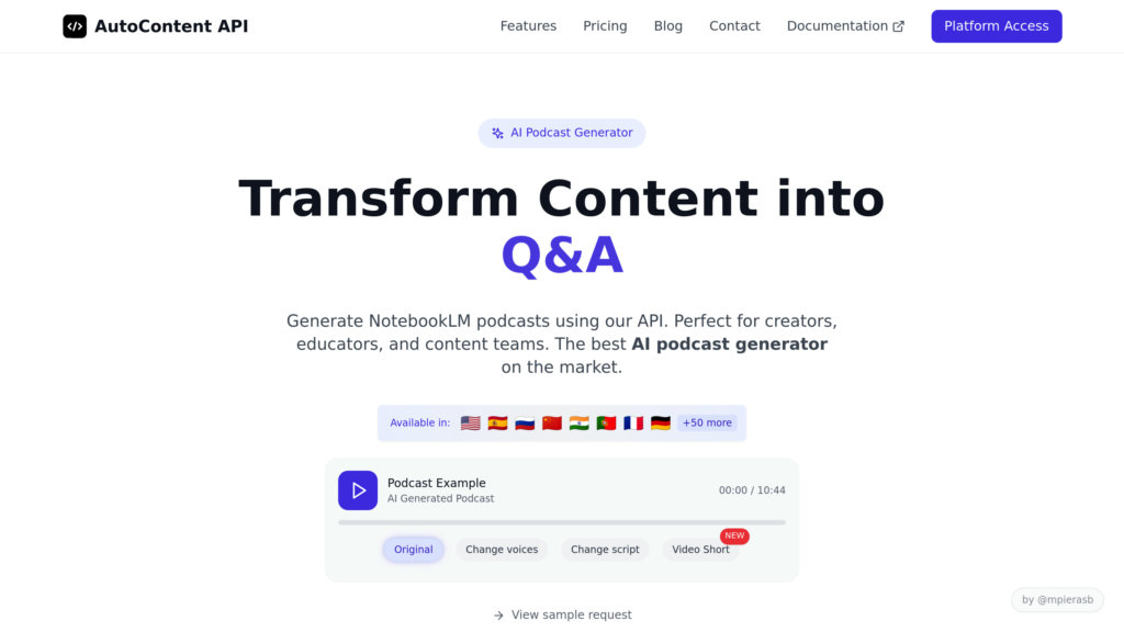 AutoContent API preview