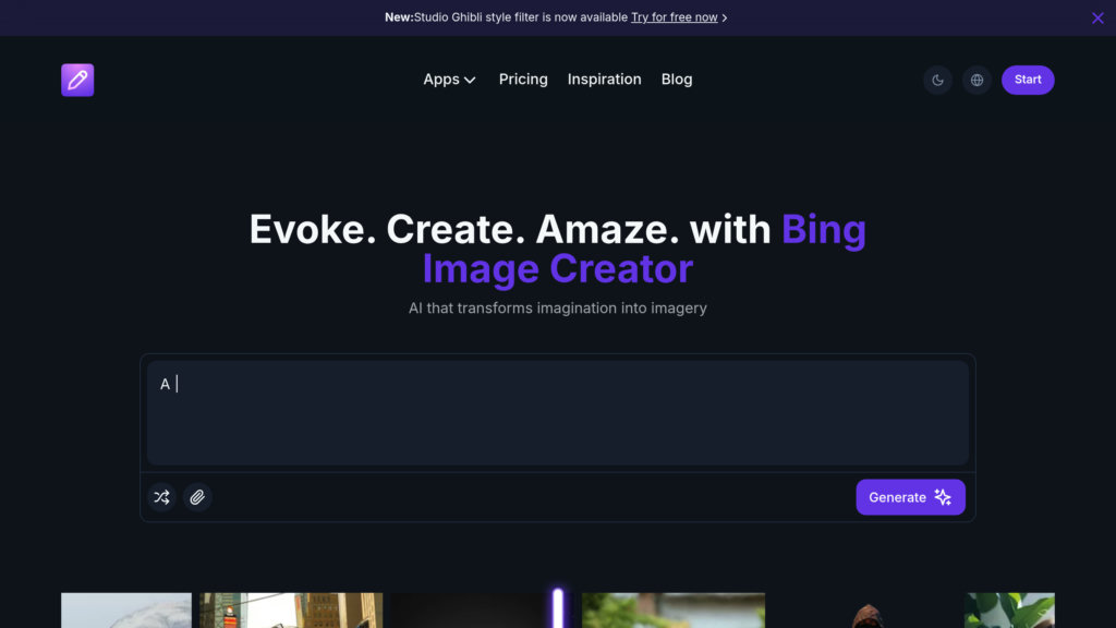 Bing Image Creator preview