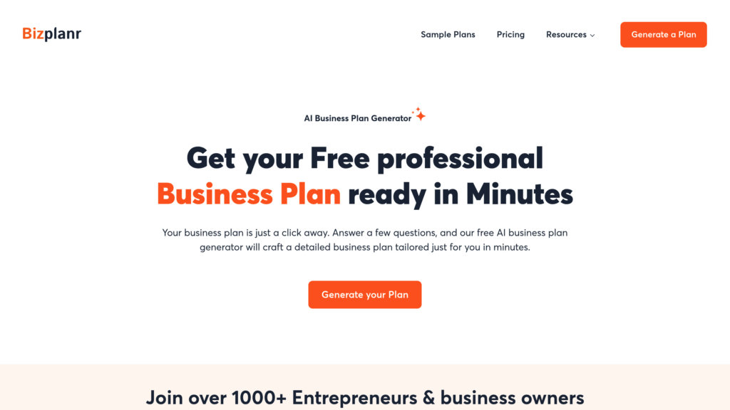 Bizplanr preview