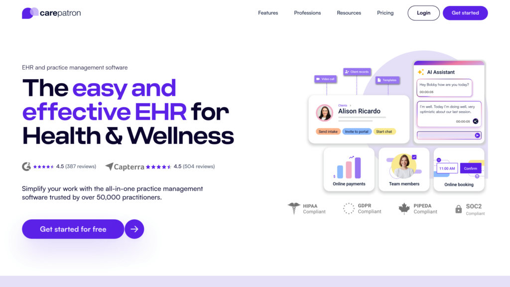 Carepatron preview