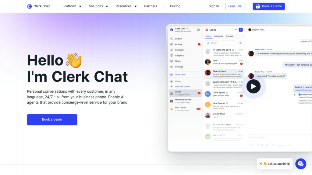 Clerk Chat preview