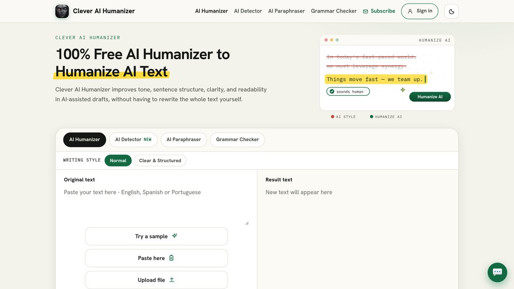 Clever AI Humanizer preview
