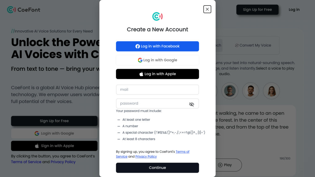CoeFont CLOUD preview