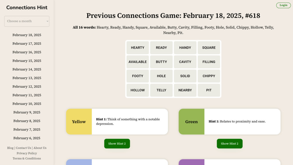 Connections Hint AI preview