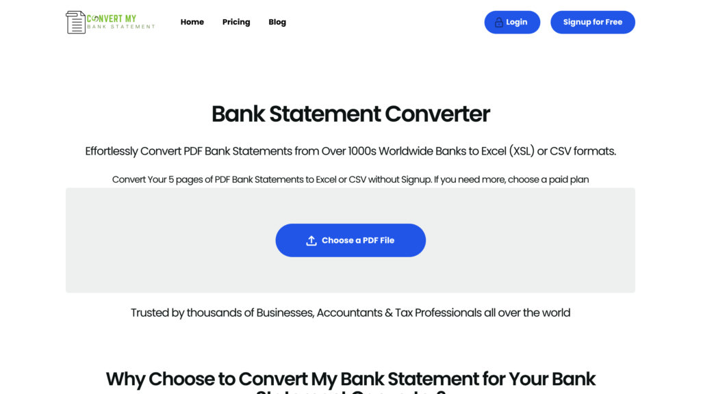Convert My Bank Statement preview