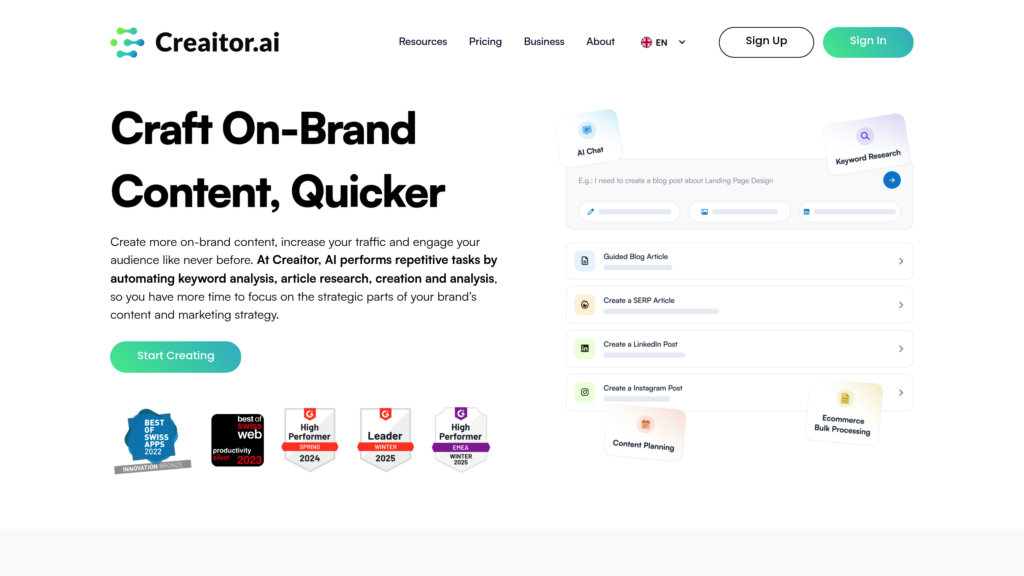 Creaitor.ai preview