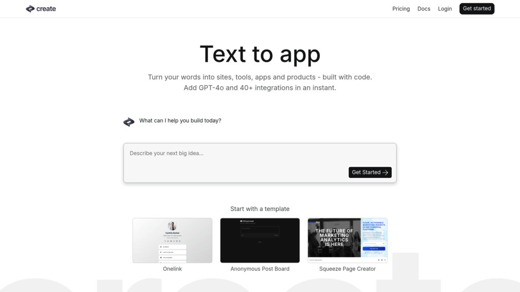 Create.xyz preview