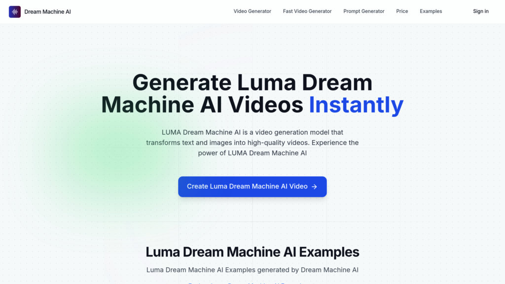 Dream Machine AI preview
