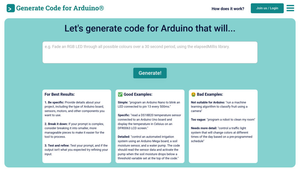 Duino Code Generator preview
