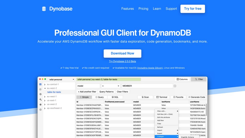 Dynobase preview