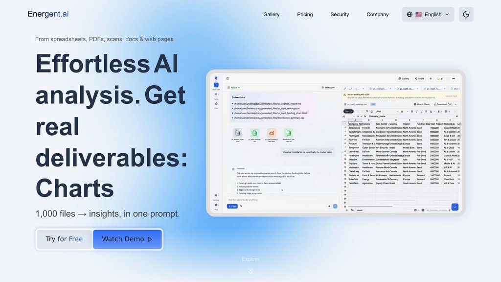 Energent.ai preview