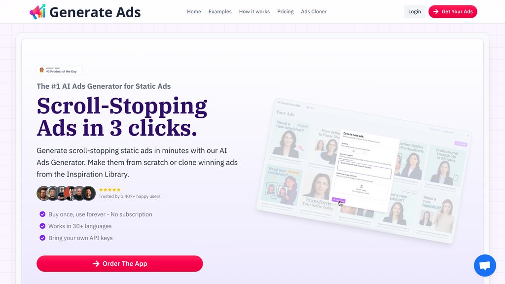 Generate Ads AI preview