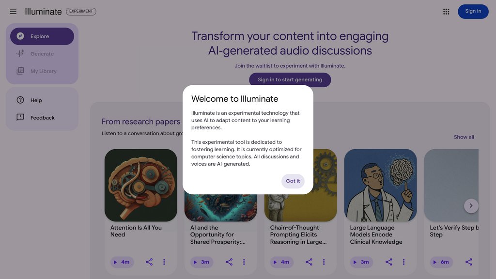 Google Illuminate preview