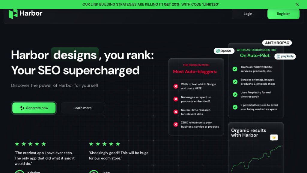 Harbor AI SEO Content Generator preview