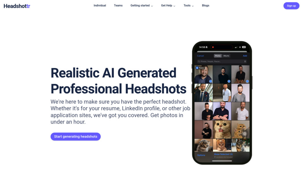 Headshottr preview