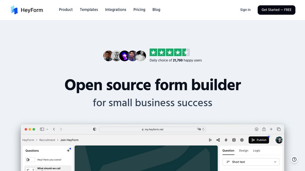 HeyForm preview