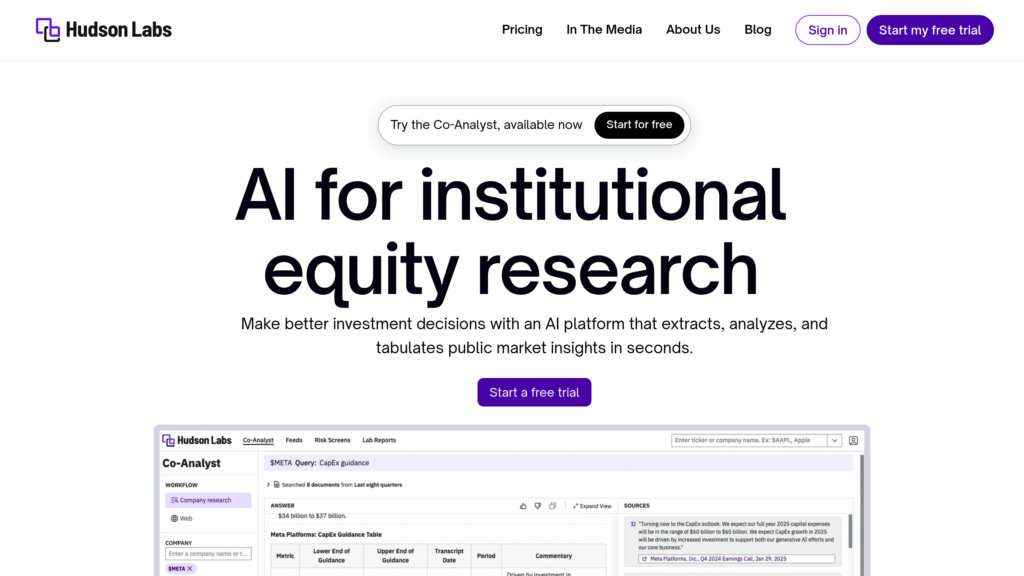 Hudson Labs preview